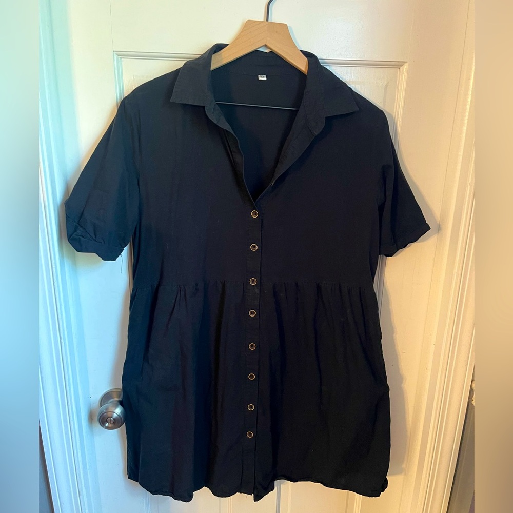 Black Tshirt Dress with pockets